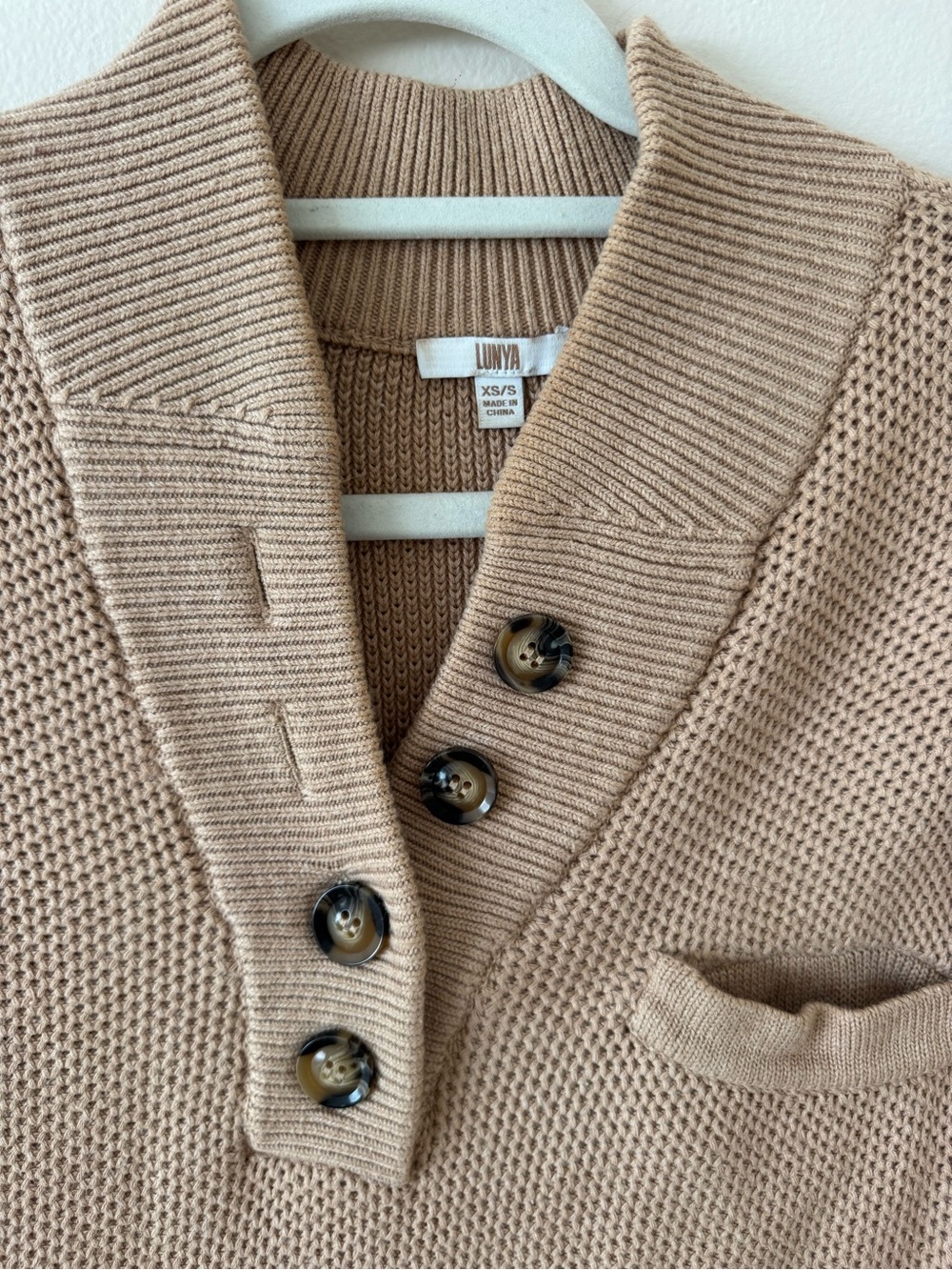 Lunya Cottonsilk™ Pocket Henley - Oat Marl - Picture 4 of 6